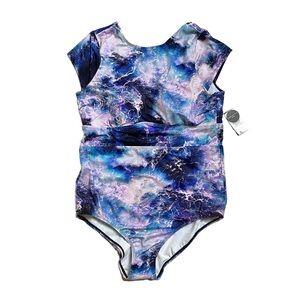 Torrid 1 14-16 Ocean Waves cap sleeve scoop neck one piece